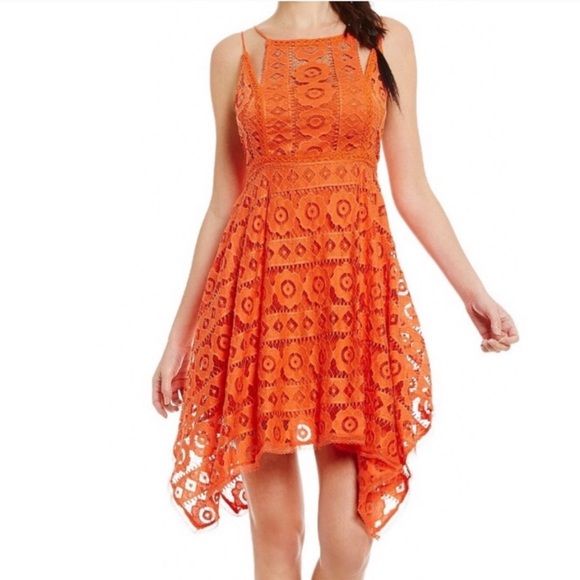 Free people orange lace dress - Picture 5 of 9